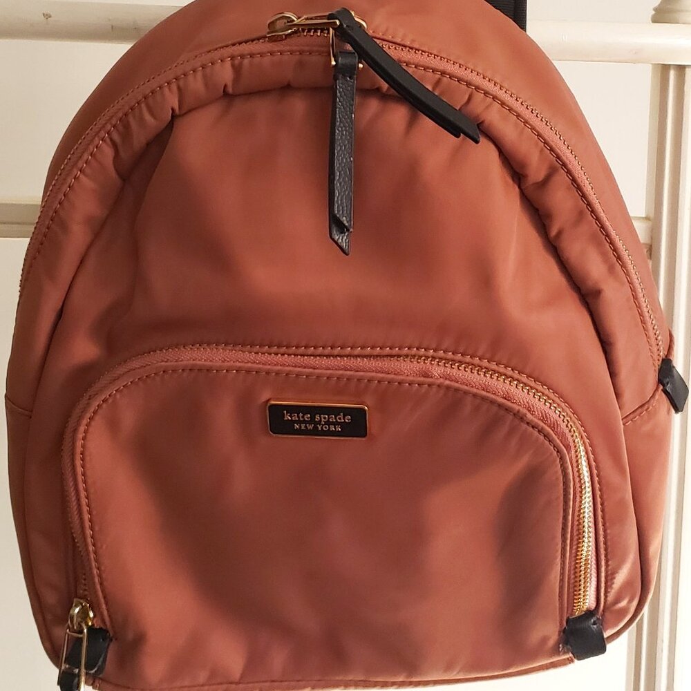 EUC KATE SPADE blush / black mini backpack - adjustable straps (OS)